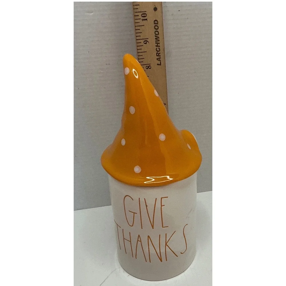 DW Home x Magenta Give Thanks Candle Orange Polka Dot Gnome Hat Lid Vanilla Scen